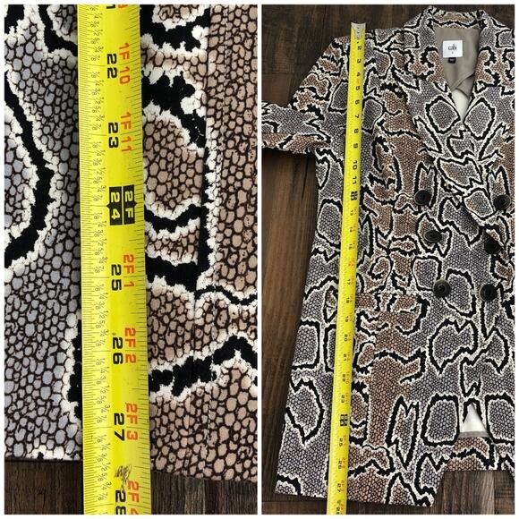 Cabi Knit Blazer Jacket Snake Print Double Breasted Career Size 4 Tan Gray Multi - Picture 14 of 16